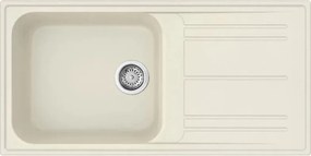 Кухненска мивка Smeg LZ150P, 100 см, Материал против надраскване, Лесен за почистване, Крем
