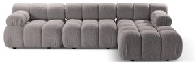 Светлосив модулен ъглов диван от букле (десен ъгъл) Bellis – Micadoni Home