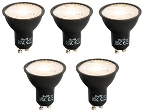 Комплект от 5 GU10 LED лампа черна 7W 610 lm 3000K