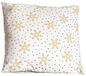 Декоративна възглавница с коледен мотив 45x45 cm Golden Snowflakes – Butter Kings