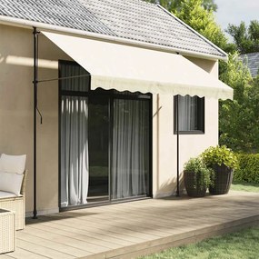 368747 vidaXL Прибираща се тента, кремава, 300x150 см, плат и стомана