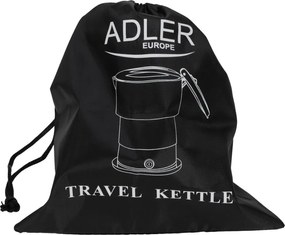 Туристическа ел.кана Adler AD 1377, 600W, 0.6 л, Сгъваем силиконов корпус, Защита от прегряване, Светлинен индикатор, Бял