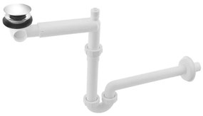 Bruckner - Сифон за басейн с отходен елемент CLICK-CLACK DN32 бял/лъскав хром