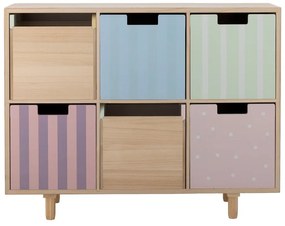 Нисък детски скрин от масивна пауловния в естествен цвят 25,5x88,5 cm Calle – Bloomingville Mini