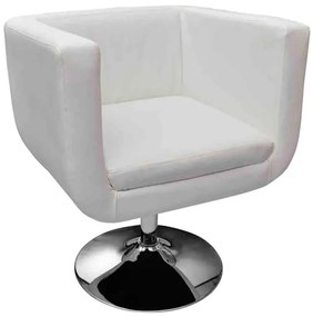 240040 vidaXL Бар табуретка, бяла, изкуствена кожа