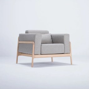 Кресло от дъбово дърво със сива текстилна седалка Fawn - Gazzda