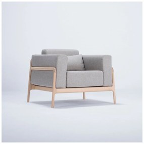 Кресло от дъбово дърво със сива текстилна седалка Fawn - Gazzda