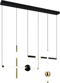 Черно/ в златист цвят LED затъмняващо се висящо осветително тяло Melita – Trio