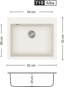 Eurolux IMPULSE 610 SI Композитна мивка за вграждане