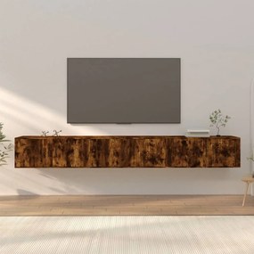 3188379 vidaXL ТВ шкафове със стенен монтаж, 3 бр, опушен дъб, 100x34,5x40 см