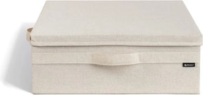 Бежова текстилна кутия за съхранение с капак 46x56x16 cm Soft Storage Low – Bigso