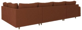Ъглов диван от рипсено кадифе в тухлен цвят (ляв ъгъл) Ariella – Ropez