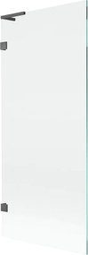 Mexen Lunar L параван за вана с 1 крило 80 x 150 см, прозрачен, четка в цвят gun gray - 897L-080-000-66-00