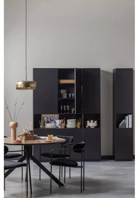 Черна модулна библиотека от масивен бор 120x210 cm Finca – WOOOD