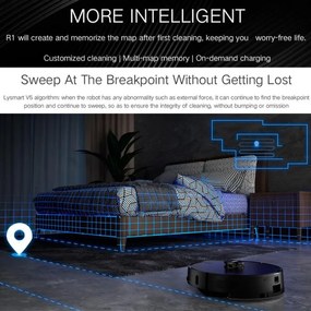 Прахосмукачка робот Xiaomi LYDSTO R1 Pro, 50W, Li-ion 5200 mAh, 3000 Pa, Wi-Fi, Мокро/сухо, Автоматично събиране на отпадъци, Автономия до 200 мин, Бял