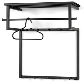 Черна метална стенна закачалка с рафт 76 cm Rizzoli – Spinder Design