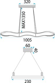 LED висяща лампа за таван LHJ027-CP 100 см златиста