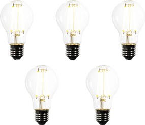 Комплект от 5 E27 димируеми LED крушки A60 прозрачни 7.2W 1521 lm 3000K