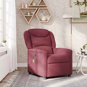 4015609 vidaXL Масажен наклоняем стол, виненочервен, текстил