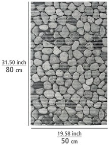Сива пластмасова постелка за баня 50x80 cm Sassi - Wenko