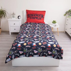 Единично памучно детско спално бельо 140x200 cm Stranger Things "Upside Down" – Jerry Fabrics