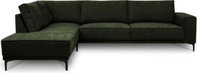Зелен шенилов ъглов диван (ляв ъгъл/L форма) Copenhagen – Scandic
