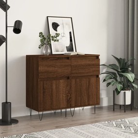 Sonata H Бюфети 2 бр кафяв дъб 40x35x70 см инженерно дърво