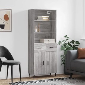 3200535 vidaXL Висок шкаф, сив сонома, 69,5x34x180 см, инженерно дърво