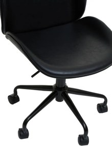 Черен офис стол от имитация на кожа Clinton – Premier Housewares