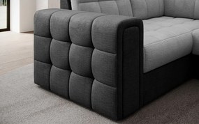 Ъглов диван Bale U-Светлосив - Черен-Десен