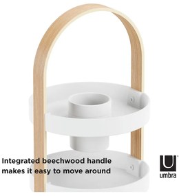 Дървен органайзер за баня в бял и естествен цвят Bellwood - Umbra