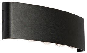 Външна стенна лампа черна с LED 10-светлина IP54 - Silly