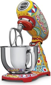 Планетарен миксер SMEG Dolce & Gabbana SMF03DGEU, 800 W, 4.8 л, 10 скорости, Функция за плавен старт, Крачета против хлъзгане, Многоцветен