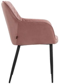 Светлорозови тапицирани трапезни столове в комплект 2 бр. Elvira – Støraa