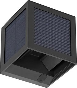 LED соларна стенна лампа със сензор LED/9W/3,7V 3000/4000/6000K IP65 2600mAh черна