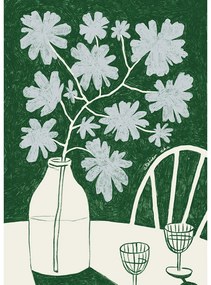 Постер 30x40 cm Blue Flowers &amp; Red Wine – The Poster Club