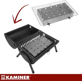 Туристическа скара на дървени въглища с капак