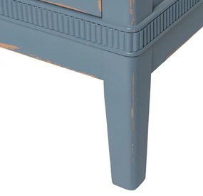 Син нисък скрин от масивна ела 115x90 cm Shabby – Ixia