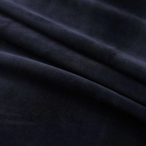 Затъмняващи завеси с халки, 2 бр, кадифе, черни, 140x245 см