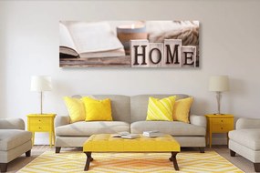 Картина на платно – Дървени букви с надпис Home