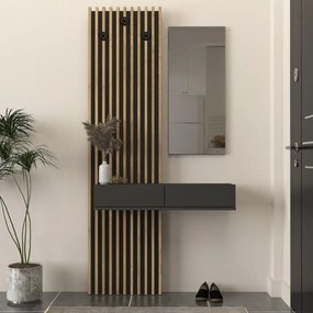 Закачалка Elois TopMebel от меламин в антрацит - цвят сепет дъб 96.6x26.8x195.5cm