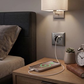 Единичен контакт със заземяване + 2x USB-A OSTE JNH003-G Grey