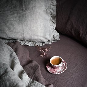 Розов/кафяв ленен чаршаф 180x260 cm Ashes of Roses – Linen Tales