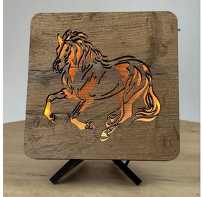 Li-Go 4070/DUB2 - настолна LED декорация LED/12W/230V 19x19 см дъб/кон