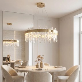 LED кристална висяща лампа SWE074-1CP 50см Brushed Gold