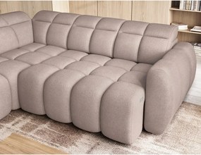 Светлокафяв разтегателен ъглов диван с място за съхранение от букле (ляв ъгъл L форма) Falconn – ELTAP