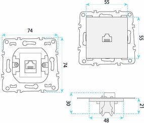 Розетка RJ45 с Рамка OSTE JNH010-S BLACK