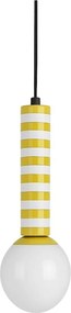 Жълто метално висящо осветително тяло ø 12 cm Rayado Retro – Leitmotiv
