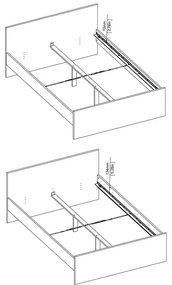 Бяло двойно легло 140x200 cm ПДЧ без ламелно дъно Naia – Tvilum
