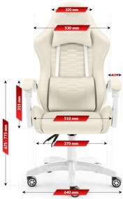 Геймърски стол HC-1000 BEIGE - кадифена тъкан